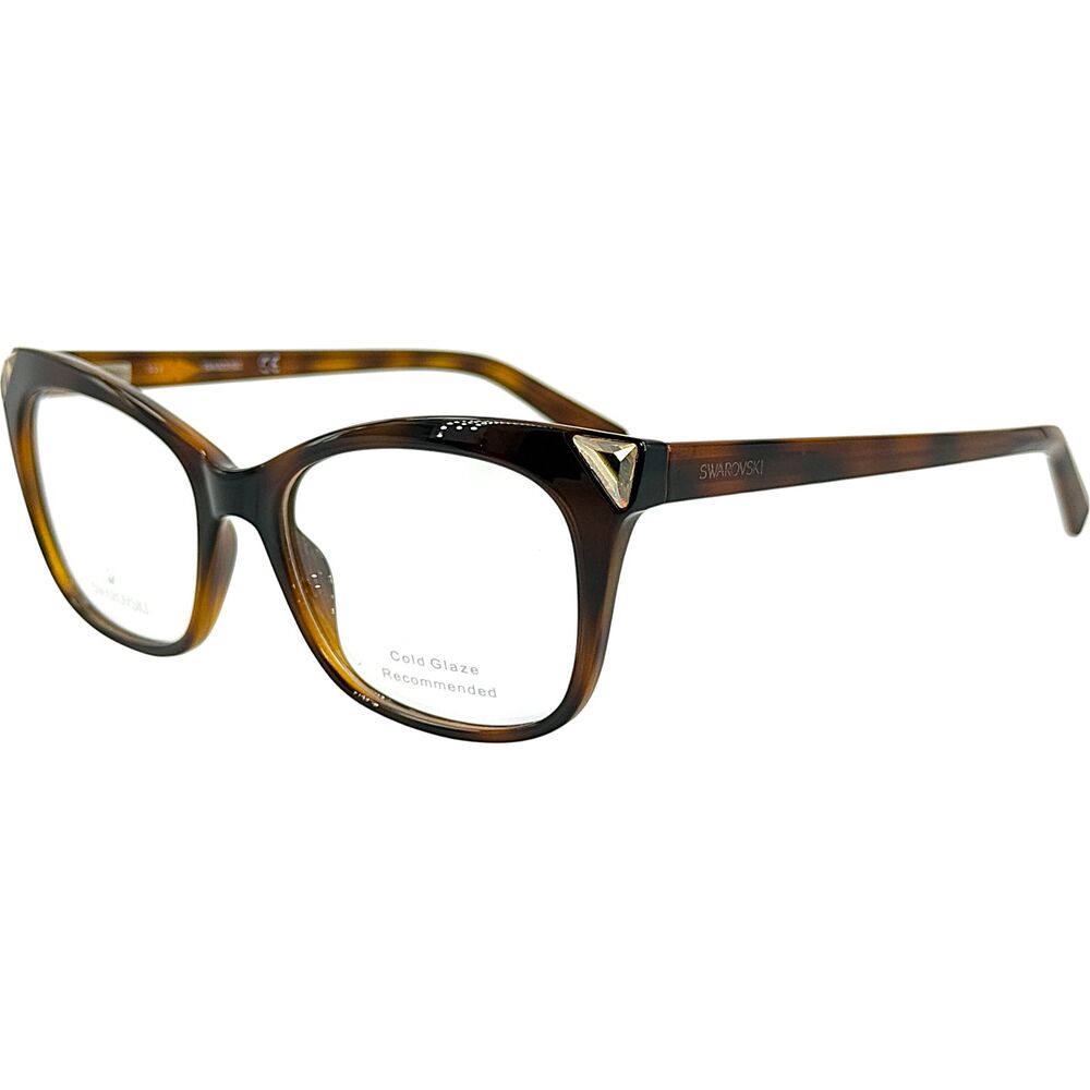 Swarovski SK5292 Womens Plastic Eyeglass Frame 052 Dark Havana 52-17